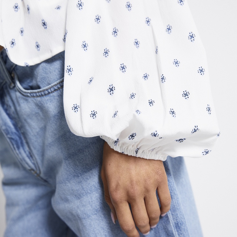 V-neck peplum blouse "Gianna"